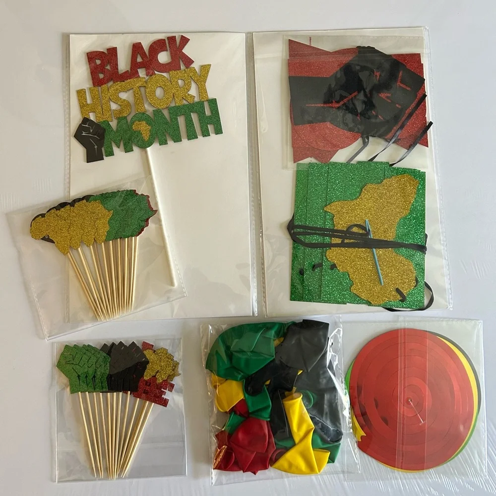 Black History Month  #2 party kit ,Banner 5×3Ft , black history,cake